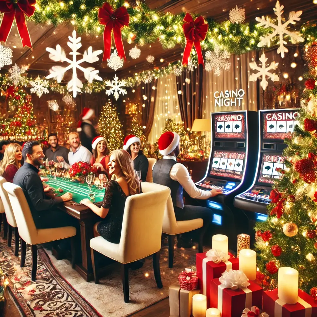 Holiday party with casino night theme